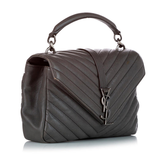 Saint Laurent Large College Leather Satchel (SHG-27089