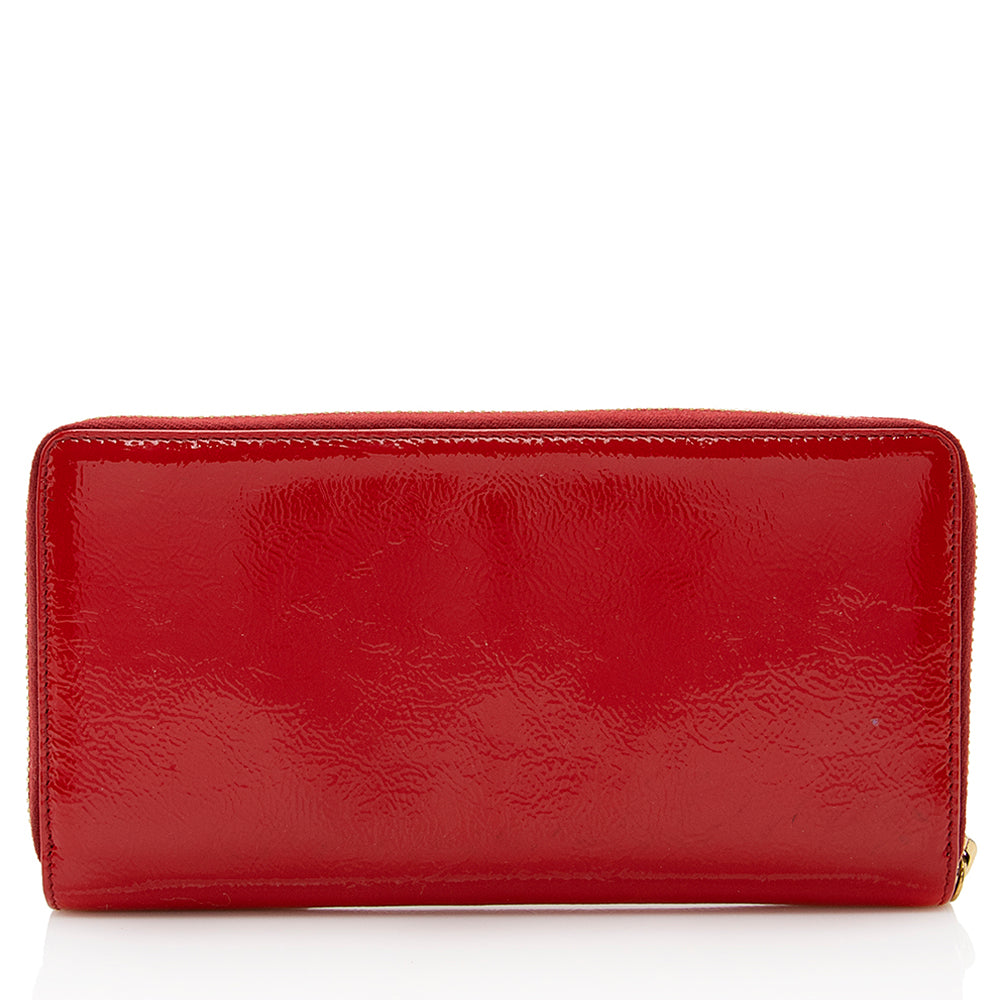 Saint Laurent Patent Leather Belle du Jour Zip Wallet 20318