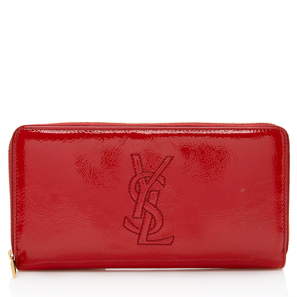 Saint Laurent Patent Leather Belle du Jour Zip Wallet 20318