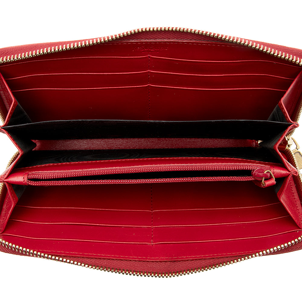 Saint Laurent Patent Leather Belle du Jour Zip Wallet 20318