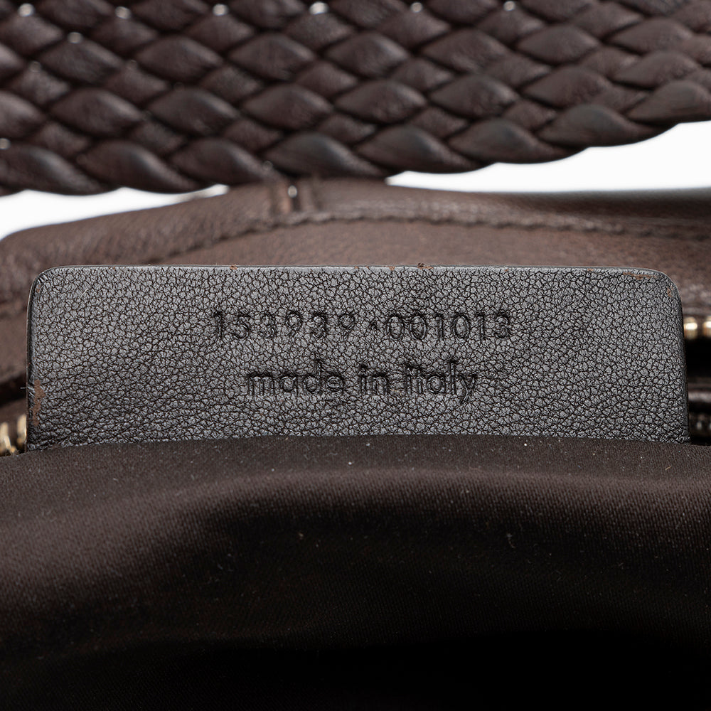 Saint Laurent Leather Braided Handle Hobo 19707