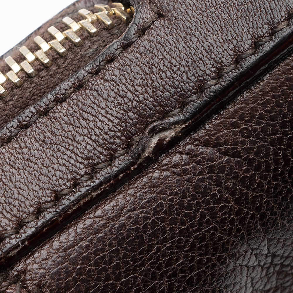 Saint Laurent Leather Braided Handle Hobo 19707
