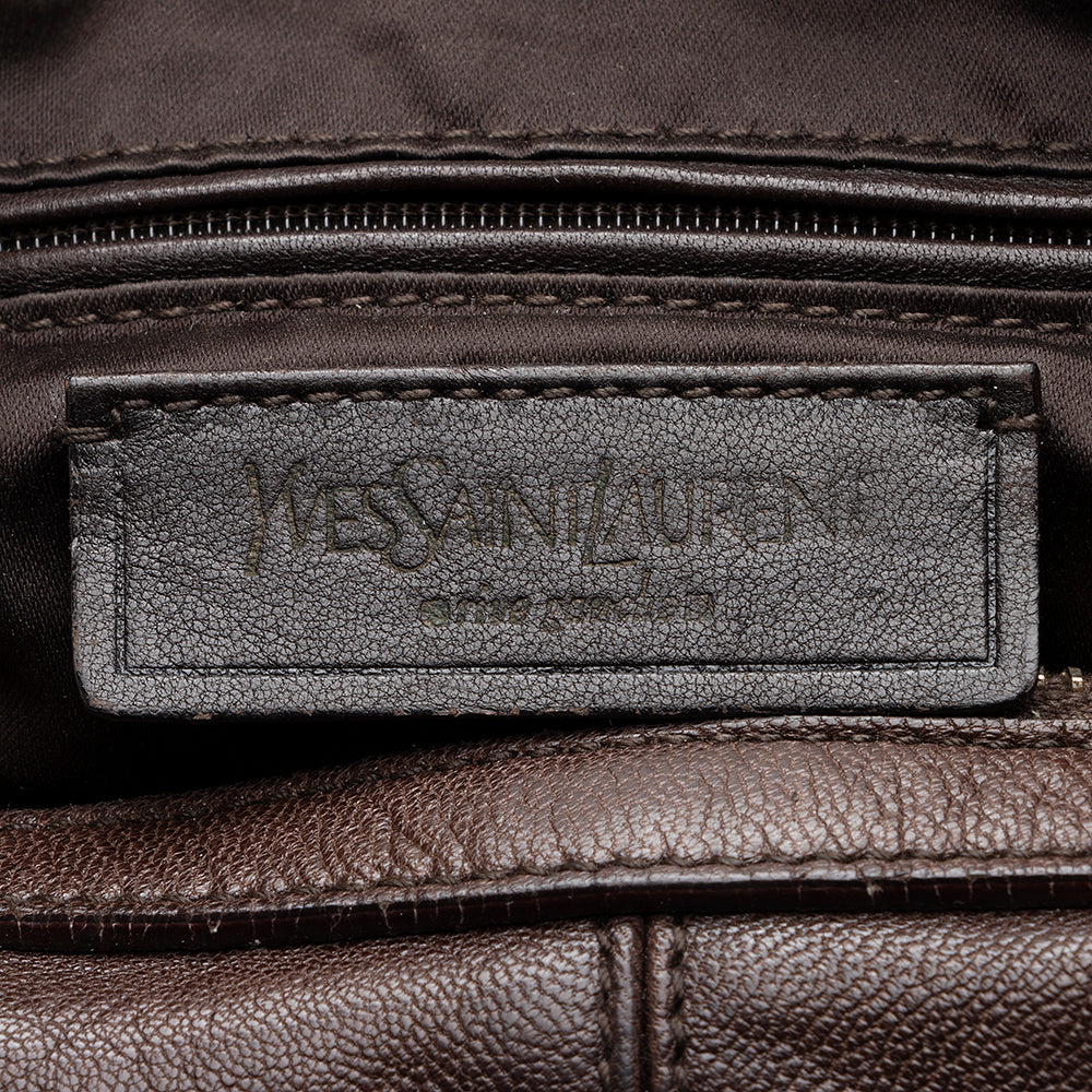 Saint Laurent Leather Braided Handle Hobo 19707