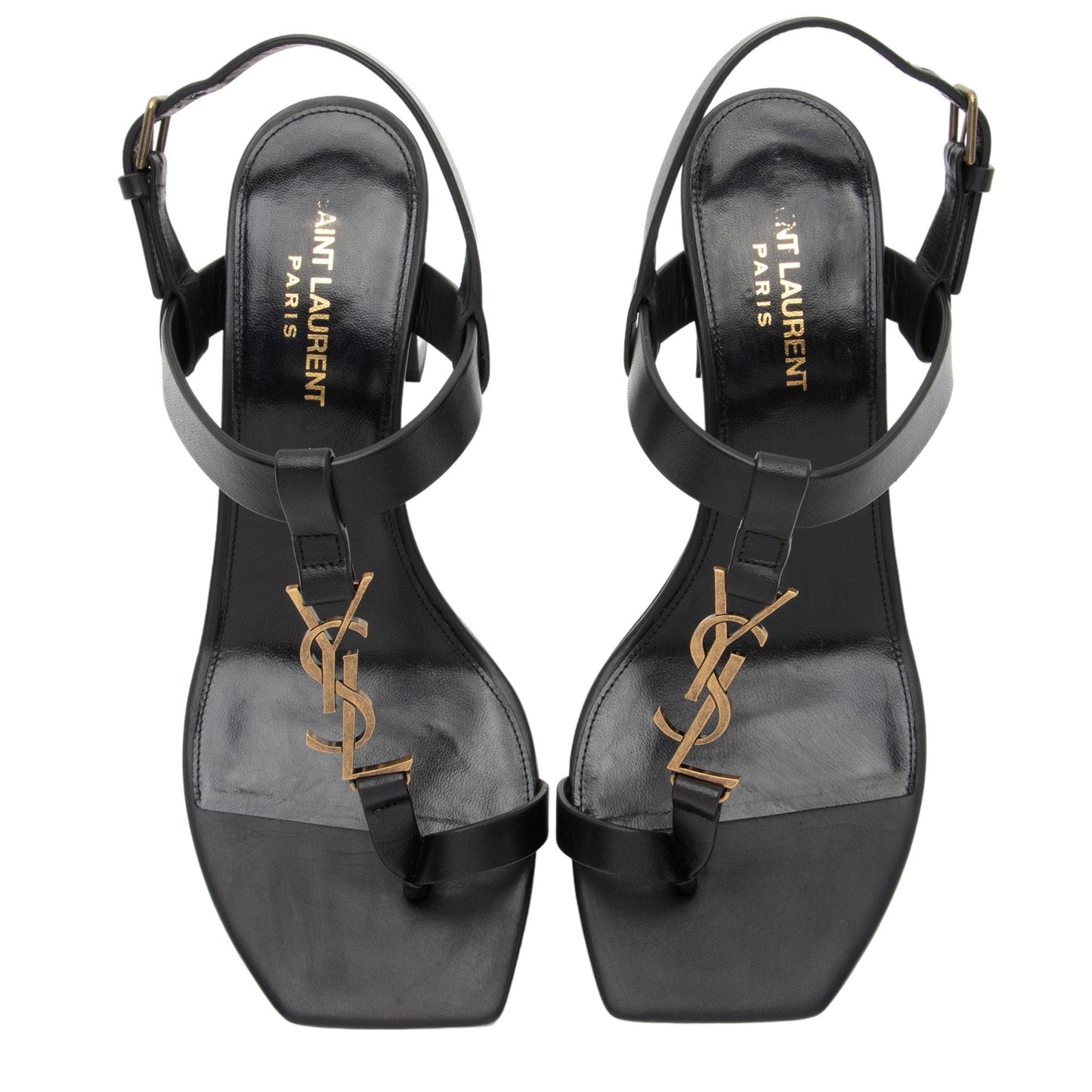 Saint Laurent Leather Cassandra Sandals - Size 8 / 38 gm753i
