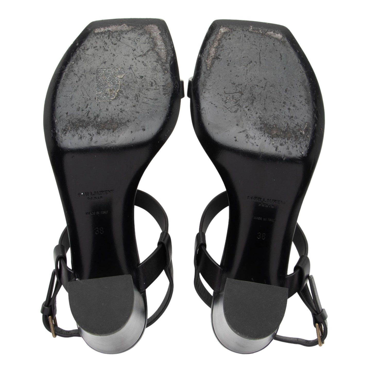 Saint Laurent Leather Cassandra Sandals - Size 8 / 38 gm753i