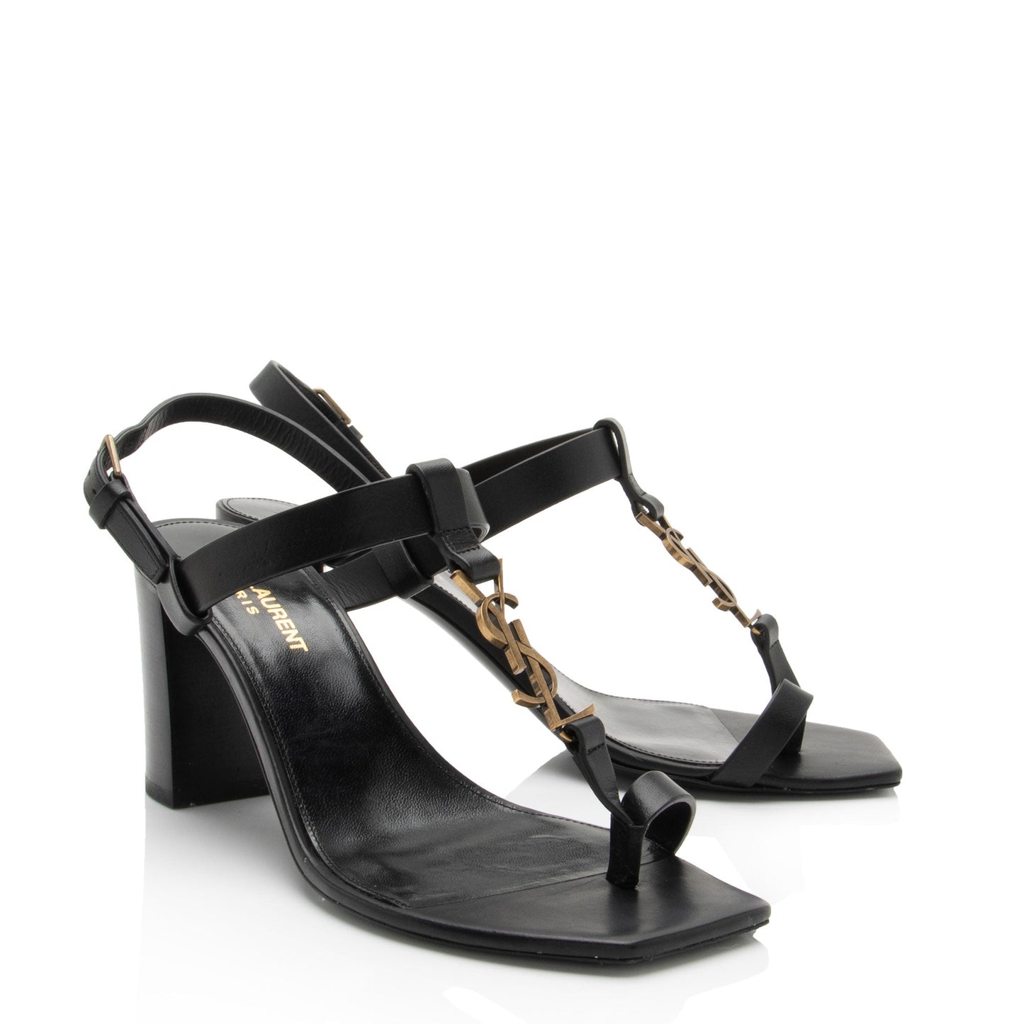 Saint Laurent Leather Cassandra Sandals - Size 8 / 38 gm753i