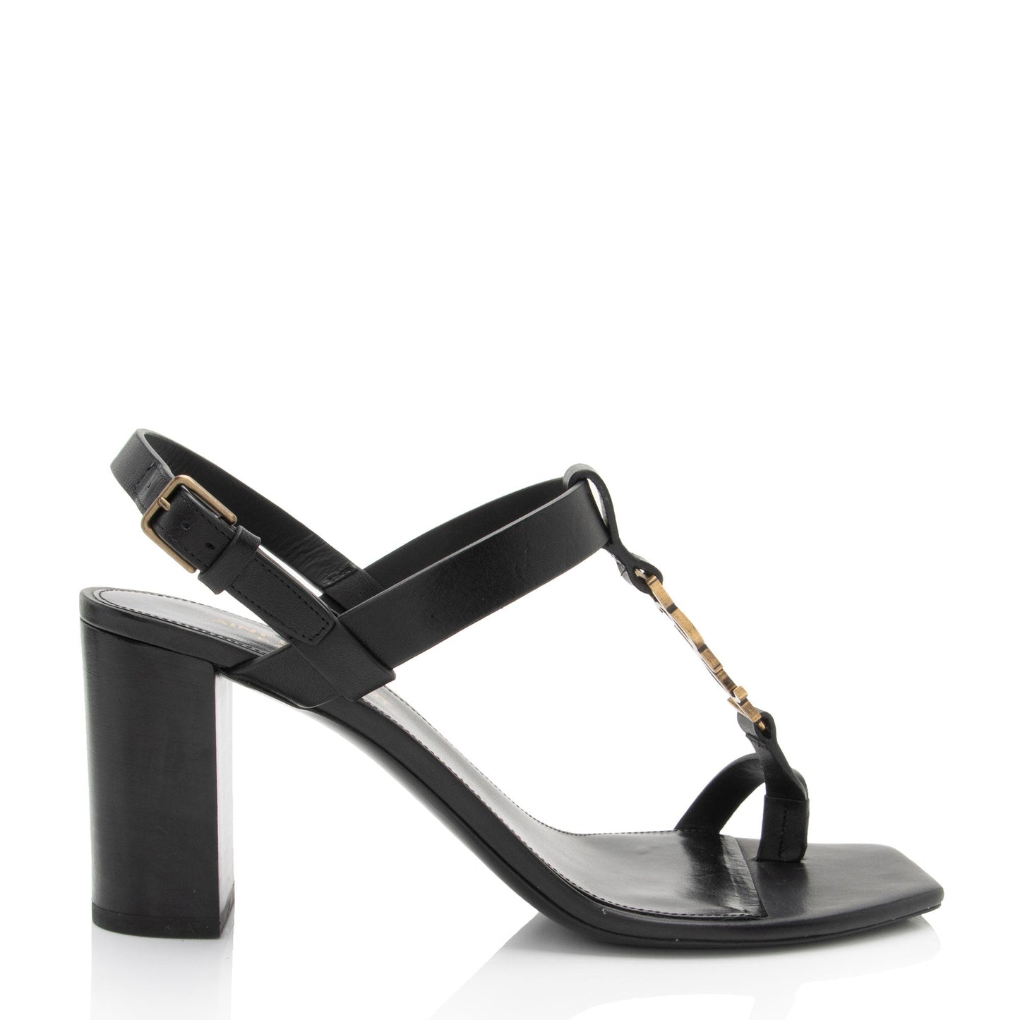 Saint Laurent Leather Cassandra Sandals - Size 8 / 38 gm753i