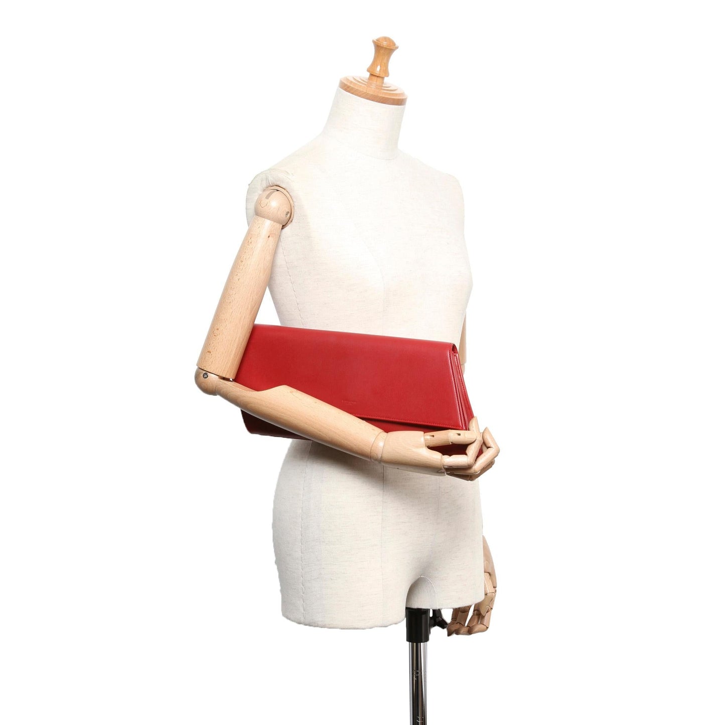 Saint Laurent Leather Diagonale Clutch (SHG-35320