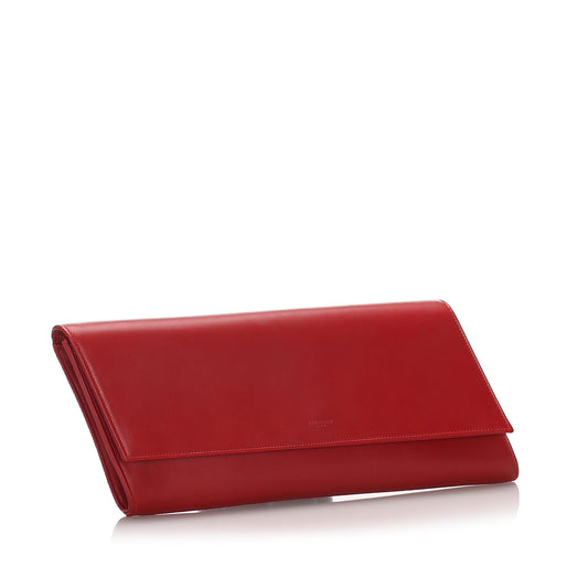 Saint Laurent Leather Diagonale Clutch (SHG-35320