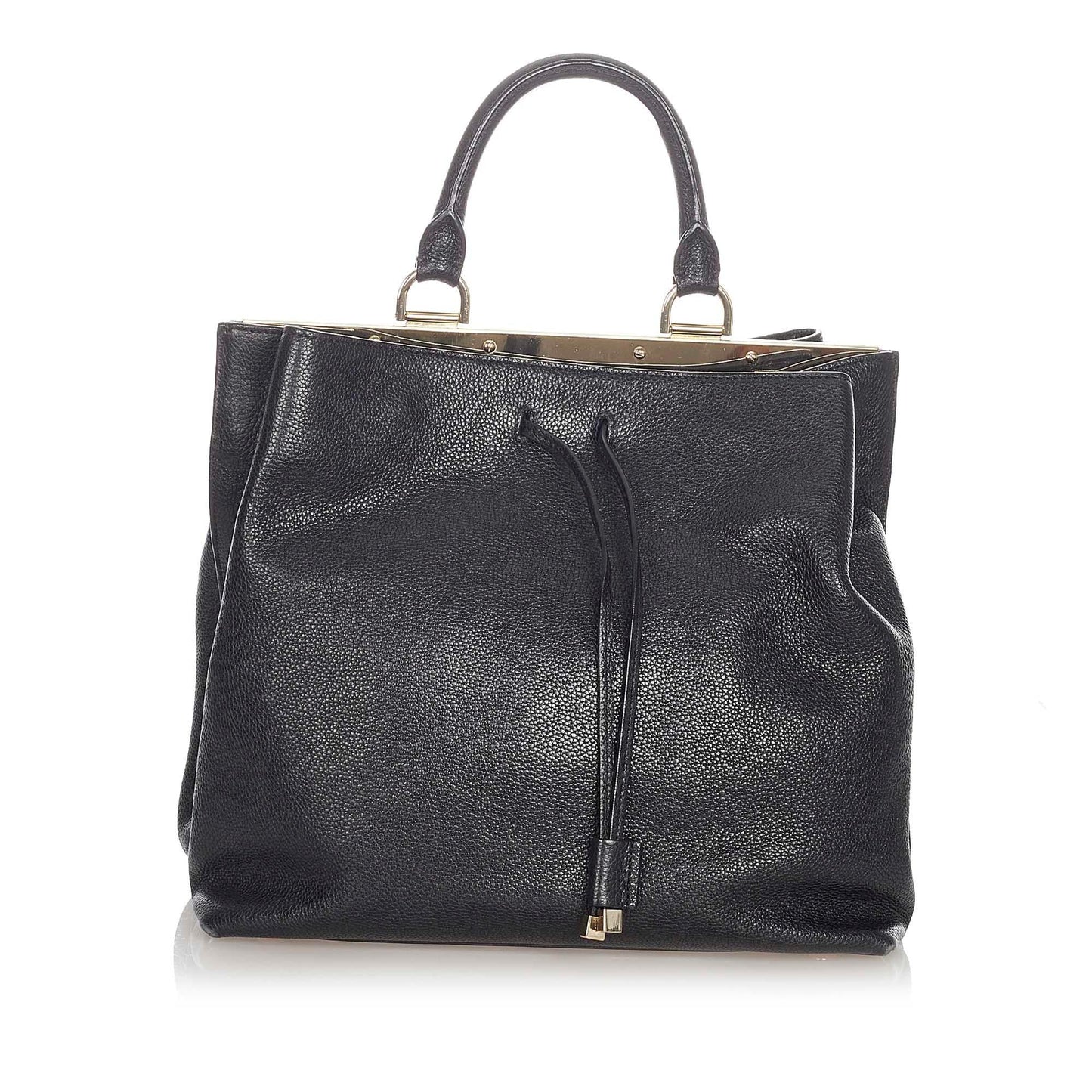 Saint Laurent Leather Drawstring Bucket Bag (SHG-22917