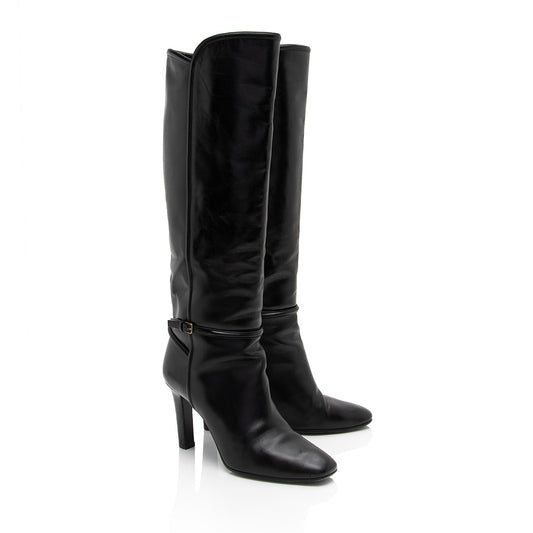 Saint Laurent Leather Jane 90 Knee High Boots - Size 9.5 / 39.5 Fp4PR8