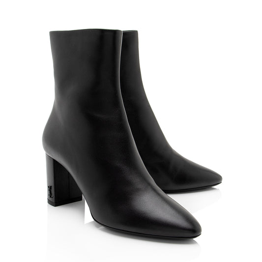 Saint Laurent Leather Lou Ankle Boots - Size 7 / 37 9Y9v6s