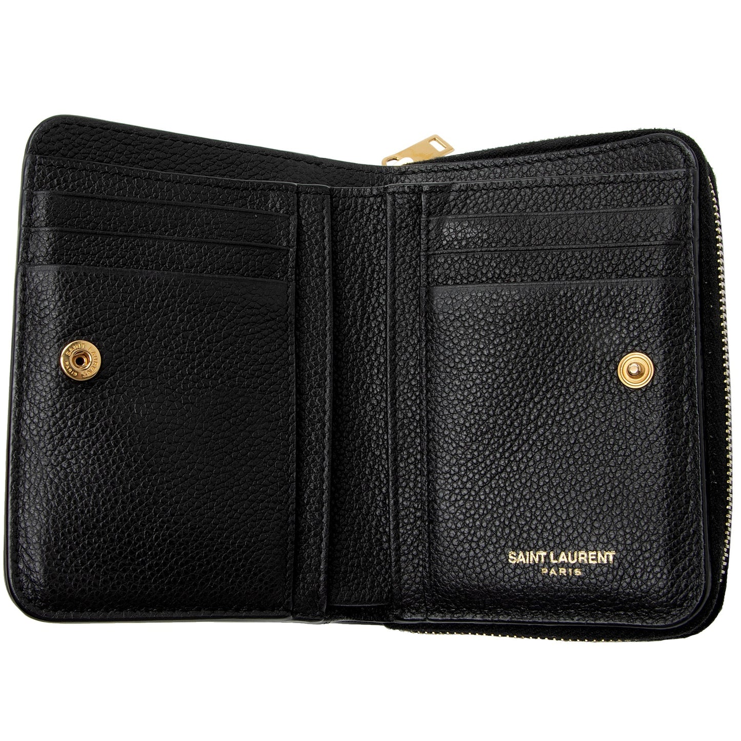 Saint Laurent Leather Monogram Compact Bi-Fold Wallet EywM9H