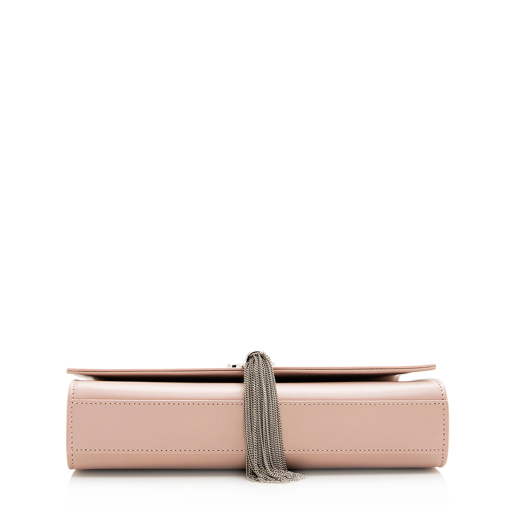 Saint Laurent Grain de Poudre Leather Monogram Kate Tassell Medium Shoulder Bag 19405