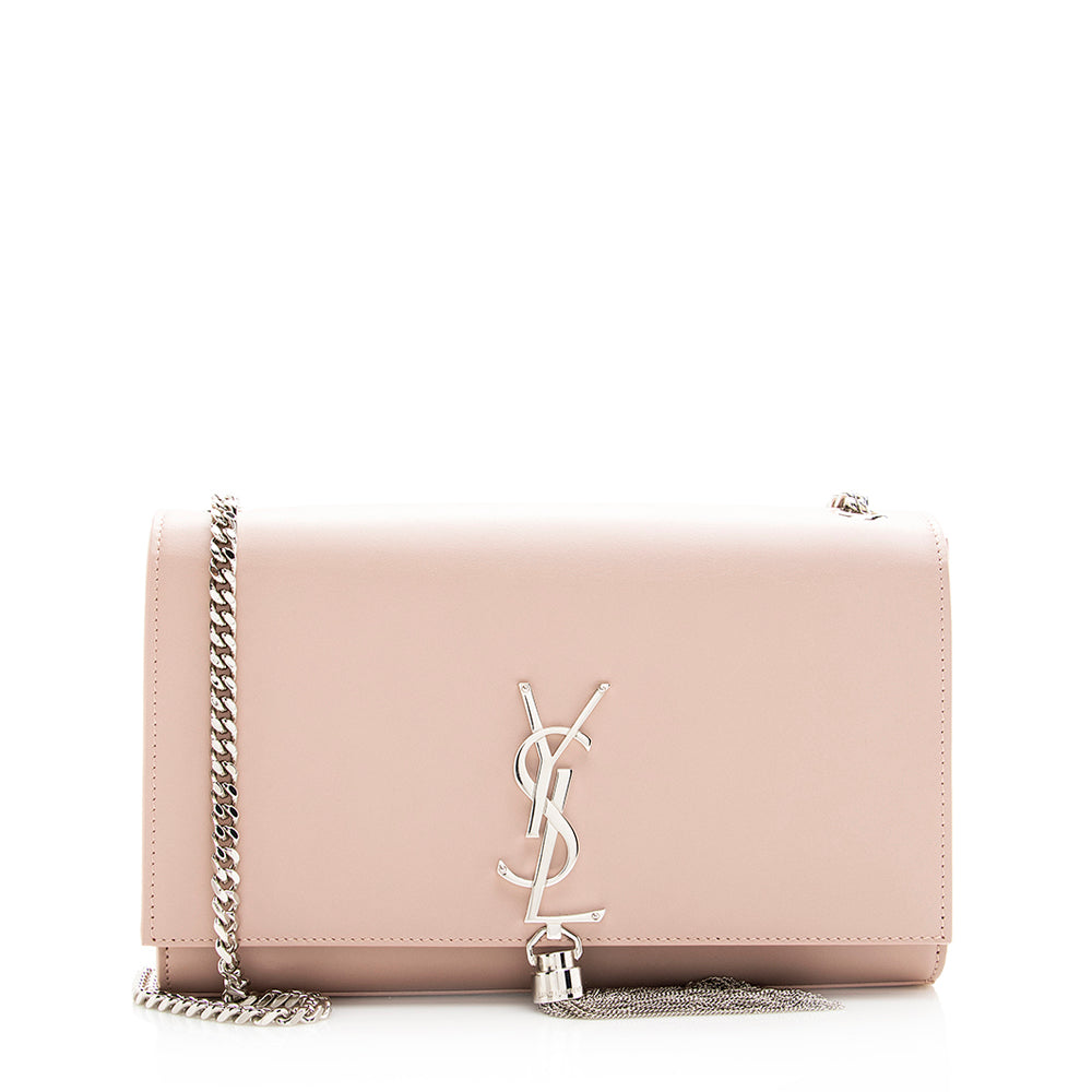 Saint Laurent Grain de Poudre Leather Monogram Kate Tassell Medium Shoulder Bag 19405