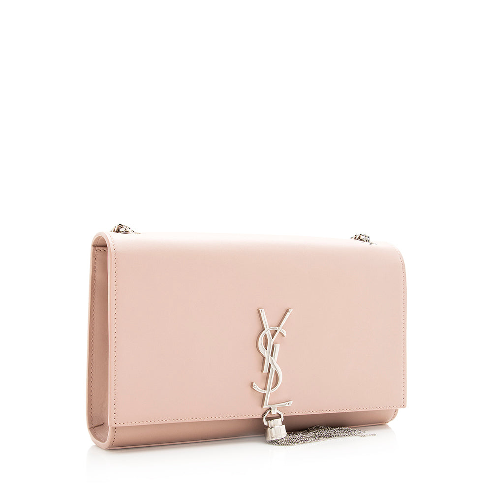 Saint Laurent Grain de Poudre Leather Monogram Kate Tassell Medium Shoulder Bag 19405