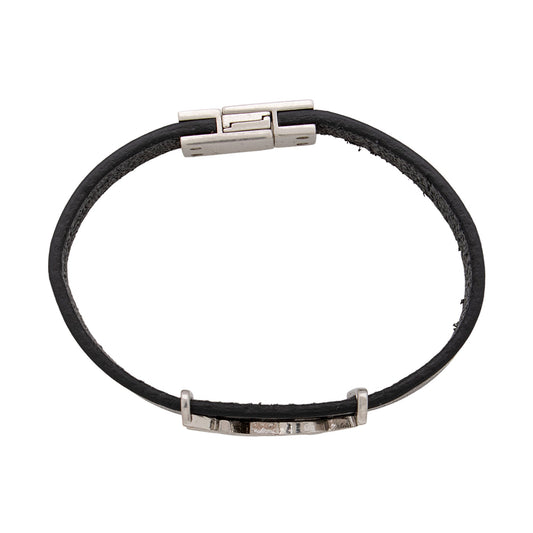 Saint Laurent Leather Monogram Cassandre Bracelet nbNjk2
