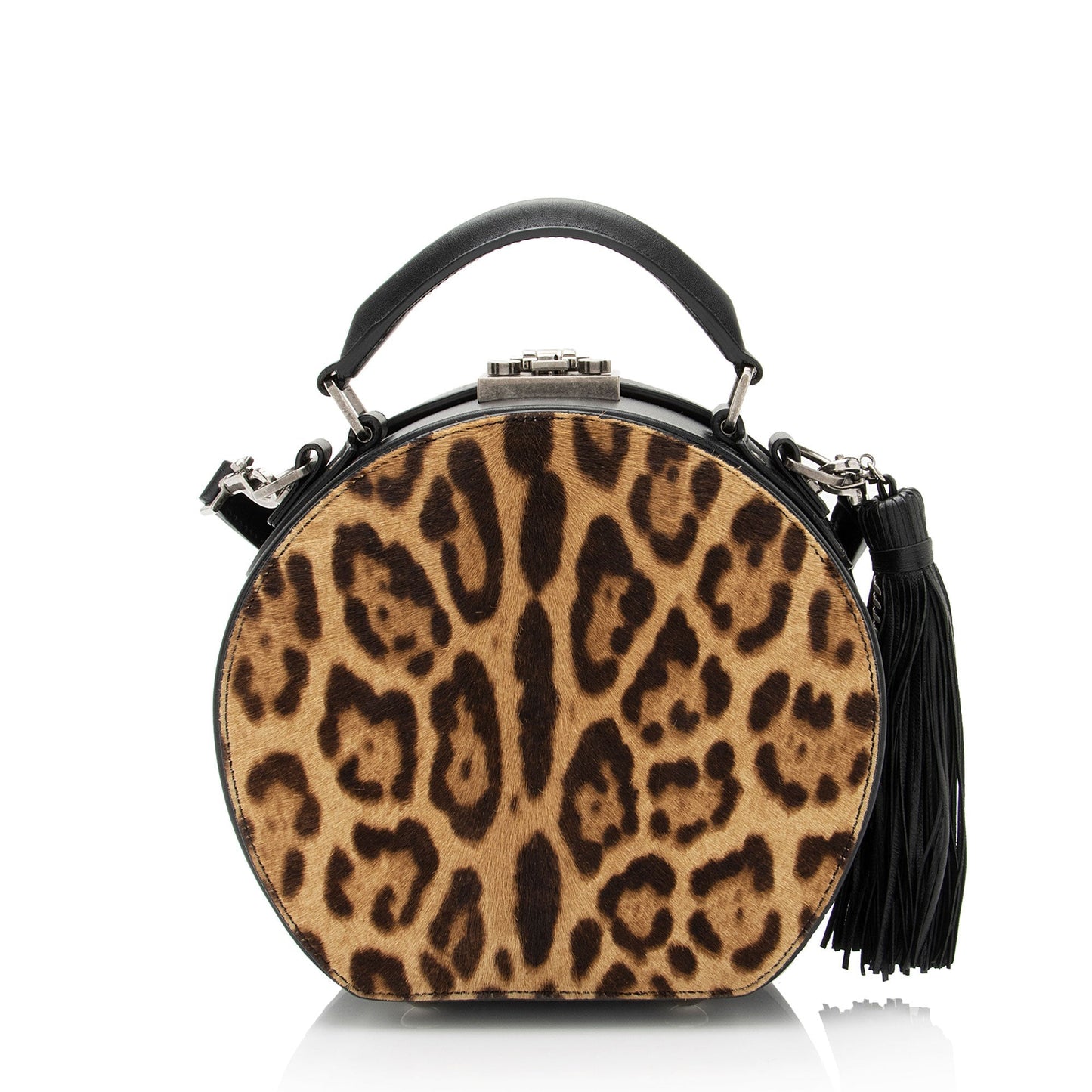 Saint Laurent Leather Ponyhair Leopard Print Mica Hatbox Small Crossbody LTfquL