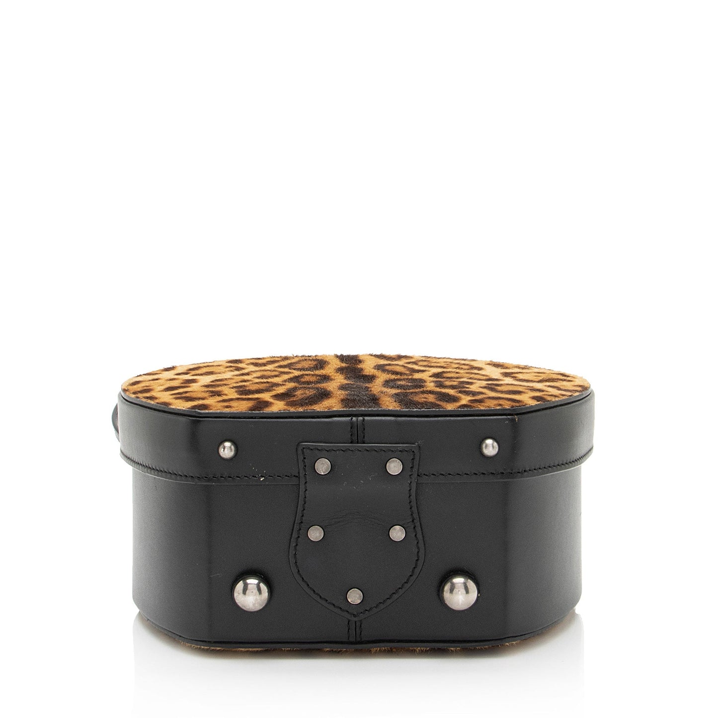 Saint Laurent Leather Ponyhair Leopard Print Mica Hatbox Small Crossbody LTfquL