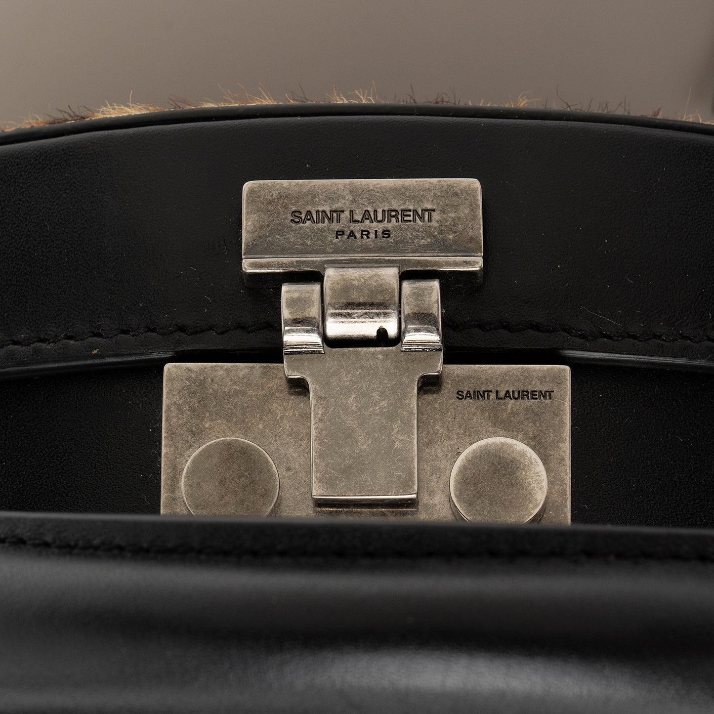 Saint Laurent Leather Ponyhair Leopard Print Mica Hatbox Small Crossbody LTfquL