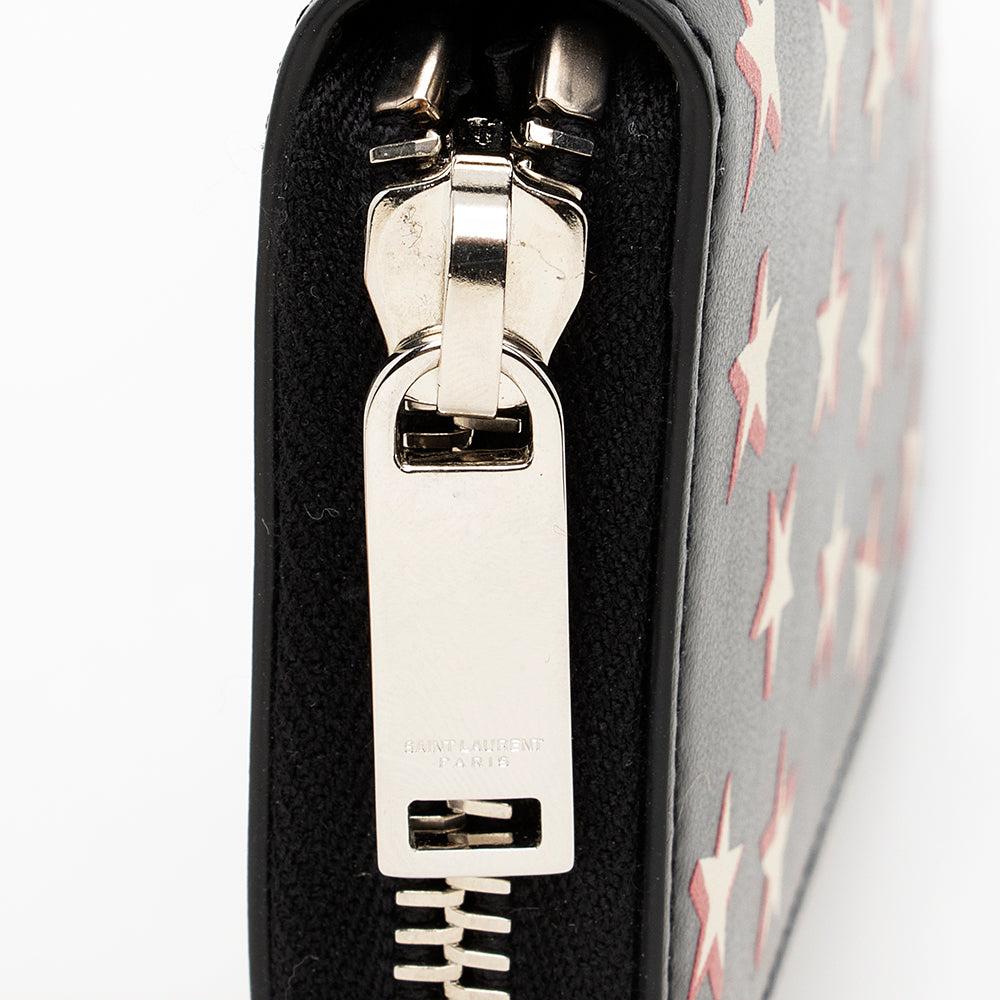 Saint Laurent Leather Star Zippy Wallet 18050
