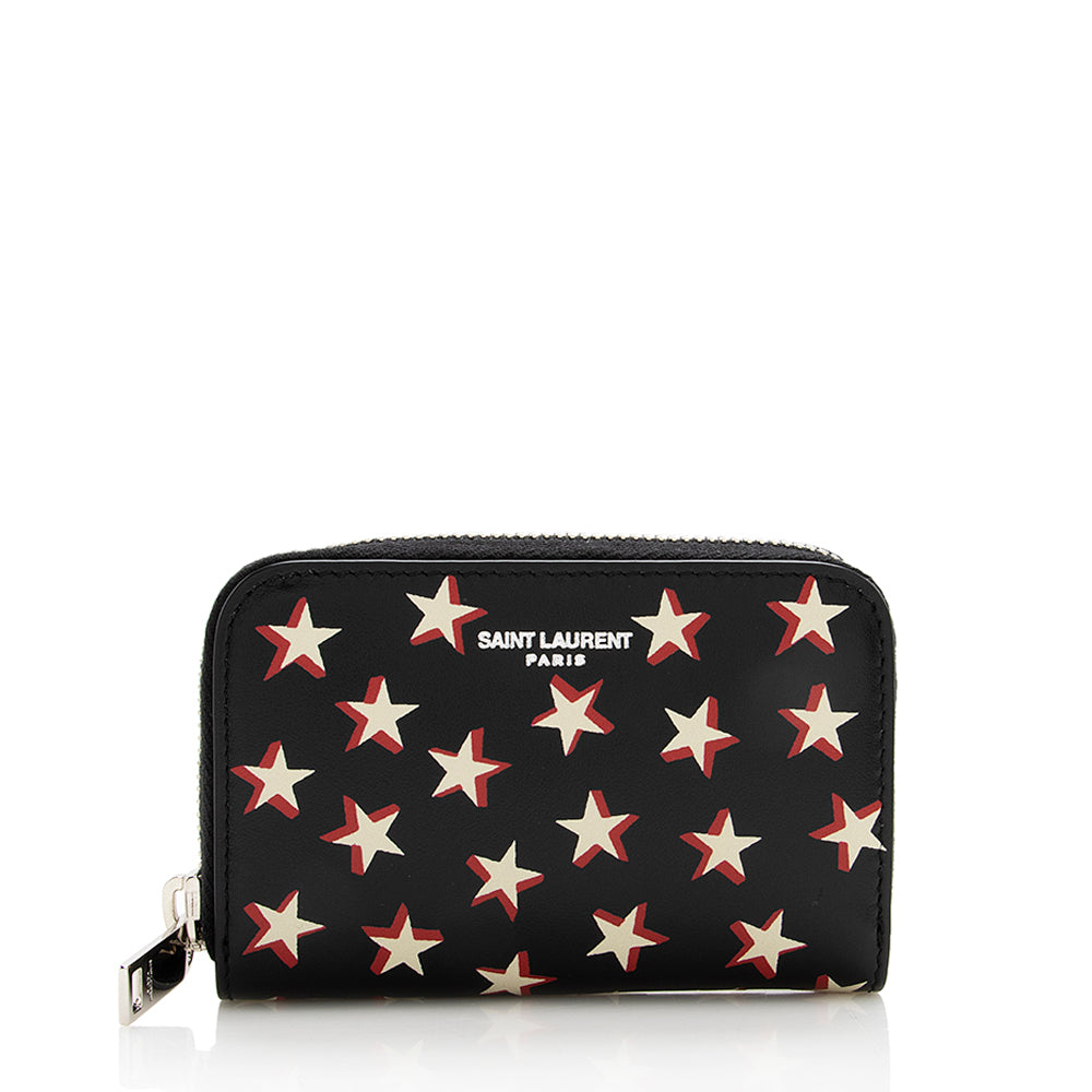 Saint Laurent Leather Star Zippy Wallet 18050