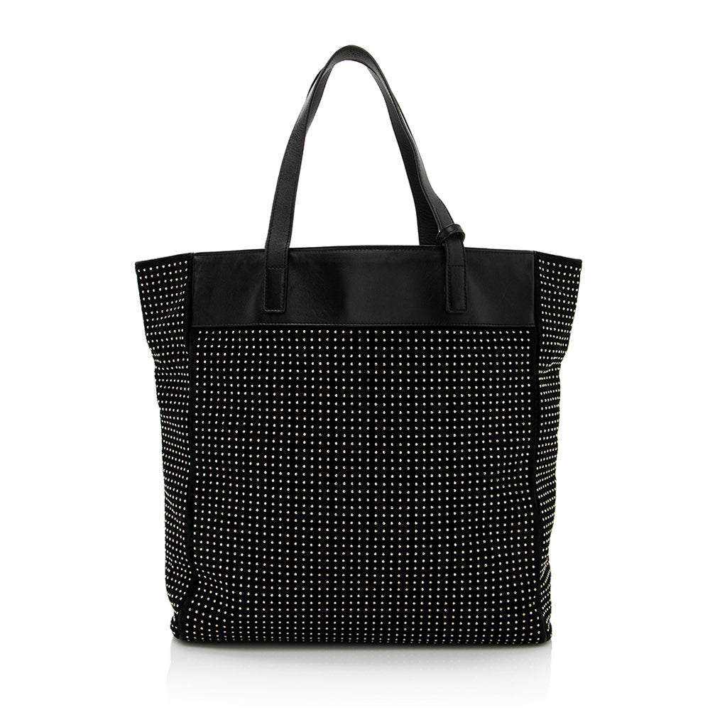 Saint Laurent Leather Studded N/S Shopper Tote 21777
