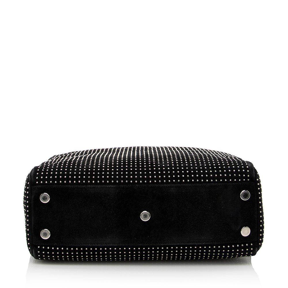 Saint Laurent Leather Studded N/S Shopper Tote 21777