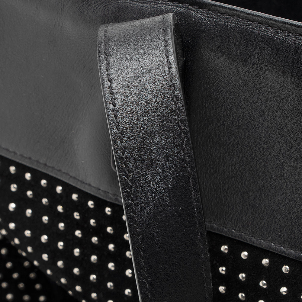 Saint Laurent Leather Studded N/S Shopper Tote 21777