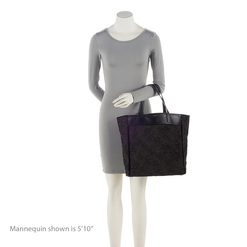 Saint Laurent Leather Studded N/S Shopper Tote 21777