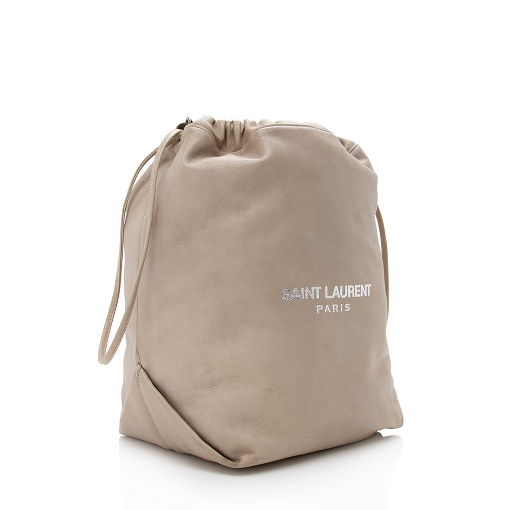 Saint Laurent Leather Logo Teddy Bucket Bag 17442