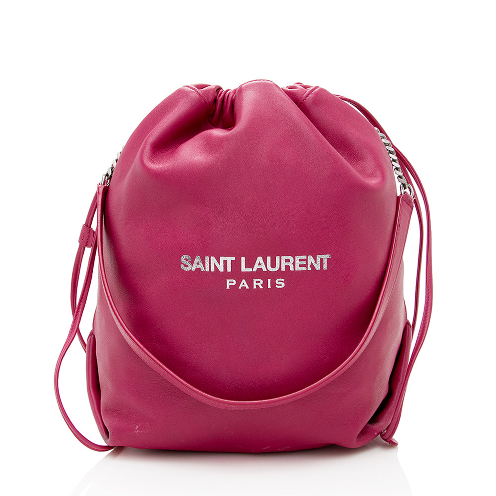 Saint Laurent Leather Teddy Bucket Bag 18597