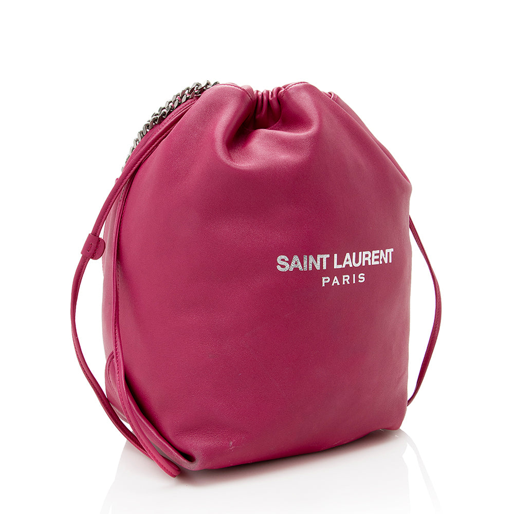 Saint Laurent Leather Teddy Bucket Bag 18597