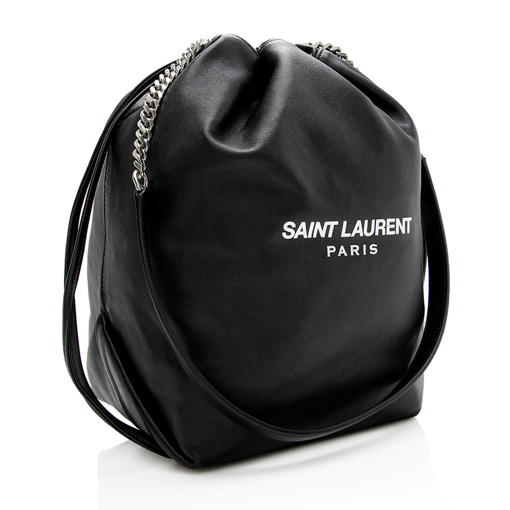 Saint Laurent Leather Teddy Bucket Bag 21397