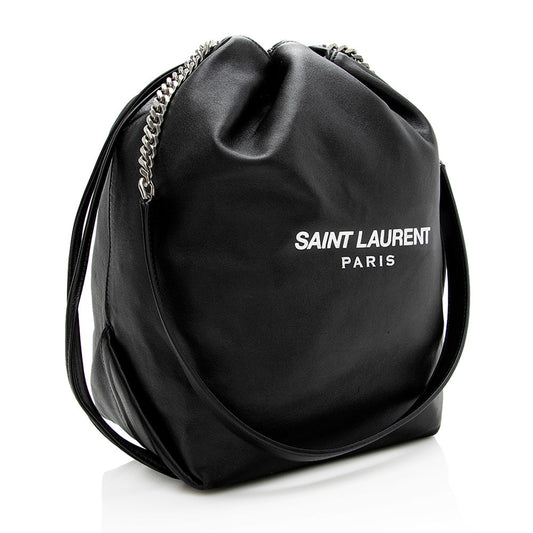 Saint Laurent Leather Teddy Bucket Bag 21397