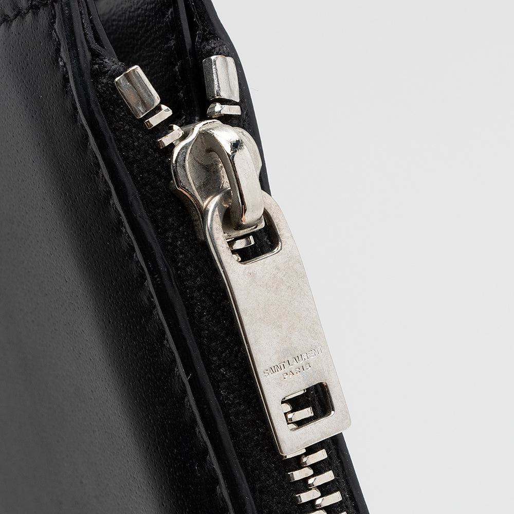 Saint Laurent Leather Tiny Cassandre Fragments Zipper Card Case 21818