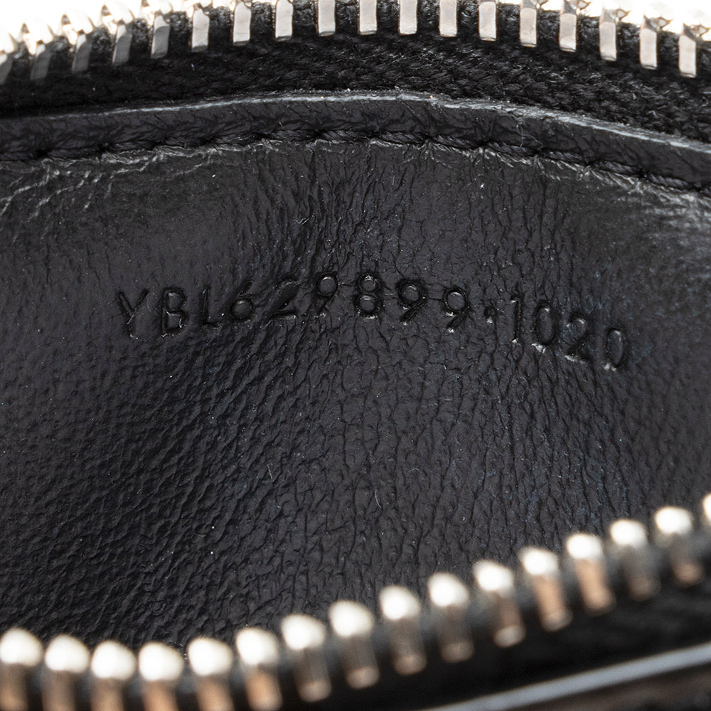 Saint Laurent Leather Tiny Cassandre Fragments Zipper Card Case 21818
