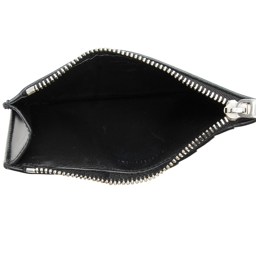 Saint Laurent Leather Tiny Cassandre Fragments Zipper Card Case 21818