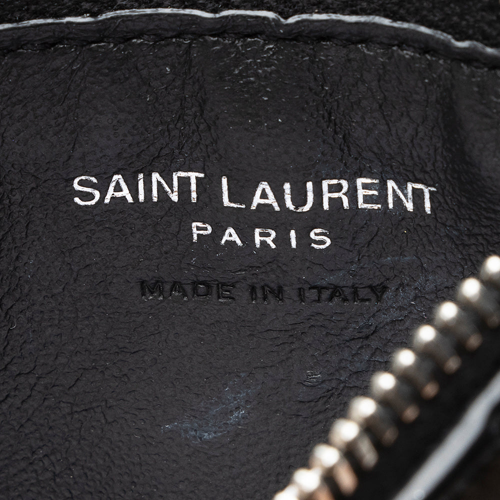Saint Laurent Leather Tiny Cassandre Fragments Zipper Card Case 21818