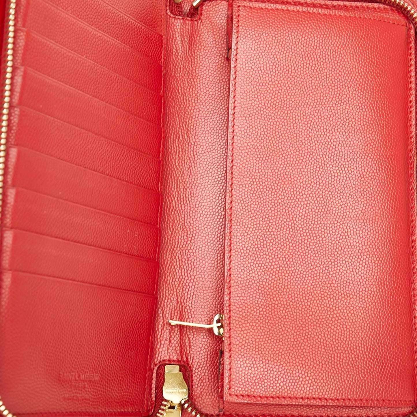 Saint Laurent Leather Zip Around Wallet (SHG-22445