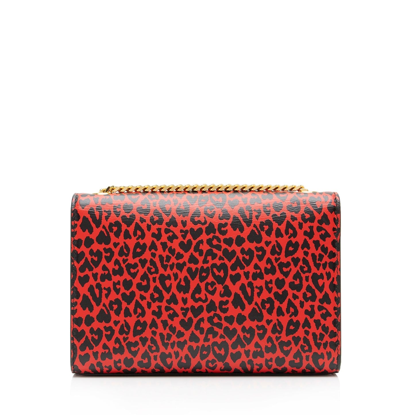 Saint Laurent Leopard Heart Print Leather Monogram Kate Chain Small Shoulder Bag Z47rYb