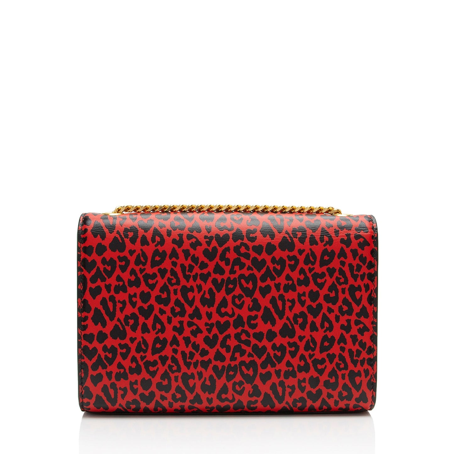 Saint Laurent Leopard Heart Print Leather Monogram Kate Small Shoulder Bag V8CWAD