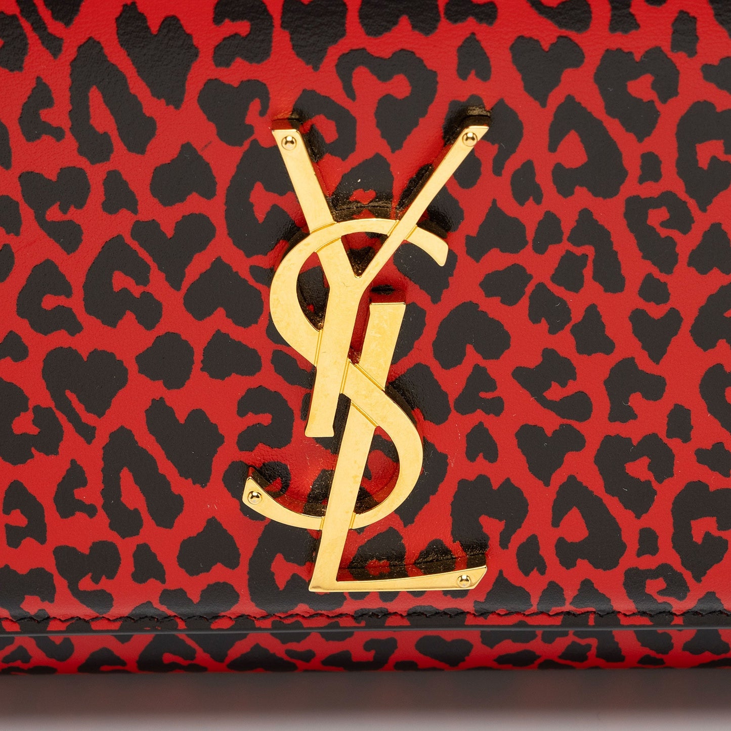 Saint Laurent Leopard Heart Print Leather Monogram Kate Small Shoulder Bag V8CWAD
