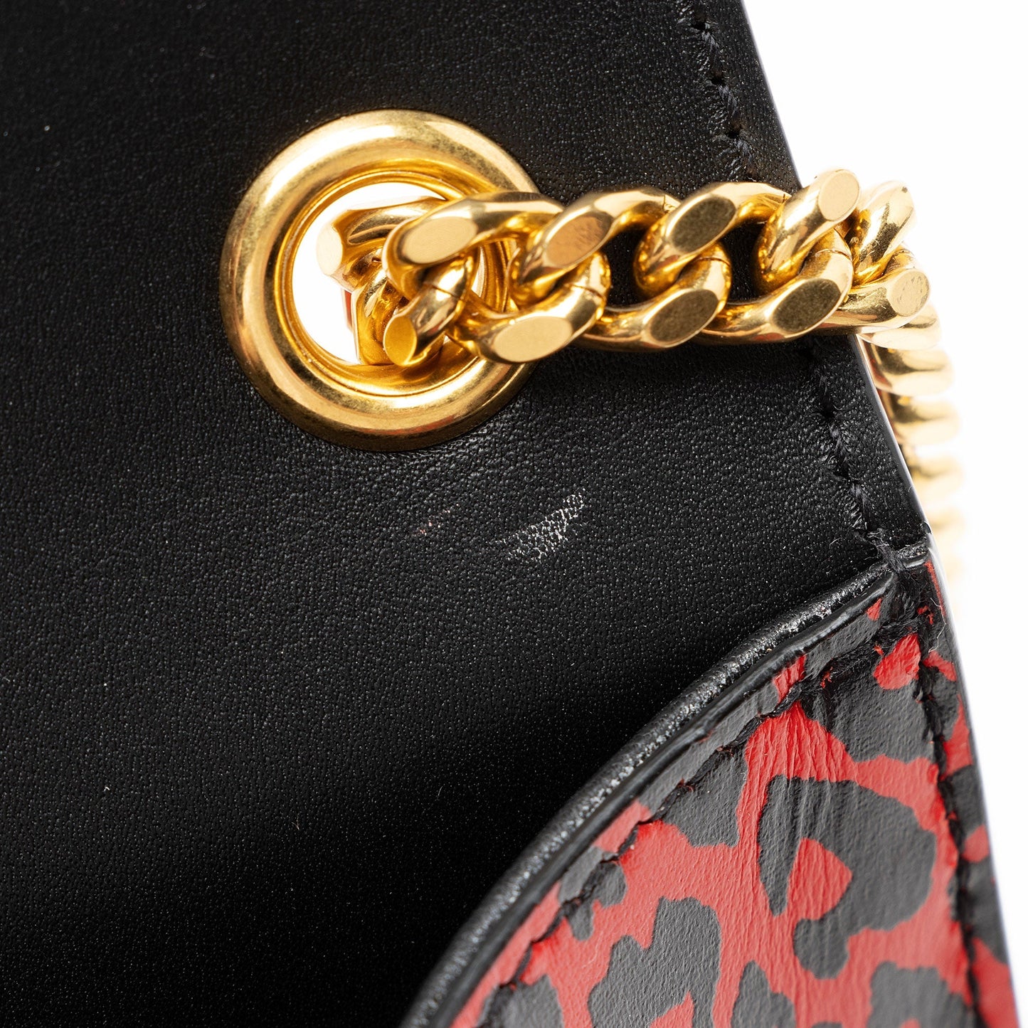 Saint Laurent Leopard Heart Print Leather Monogram Kate Small Shoulder Bag V8CWAD
