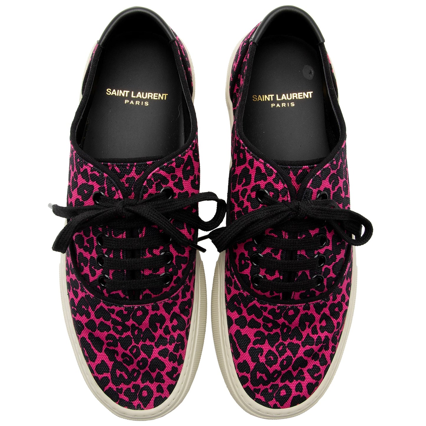 Saint Laurent Leopard Print Canvas Low Top Sneakers - Size 7 / 37 Z2qqxw