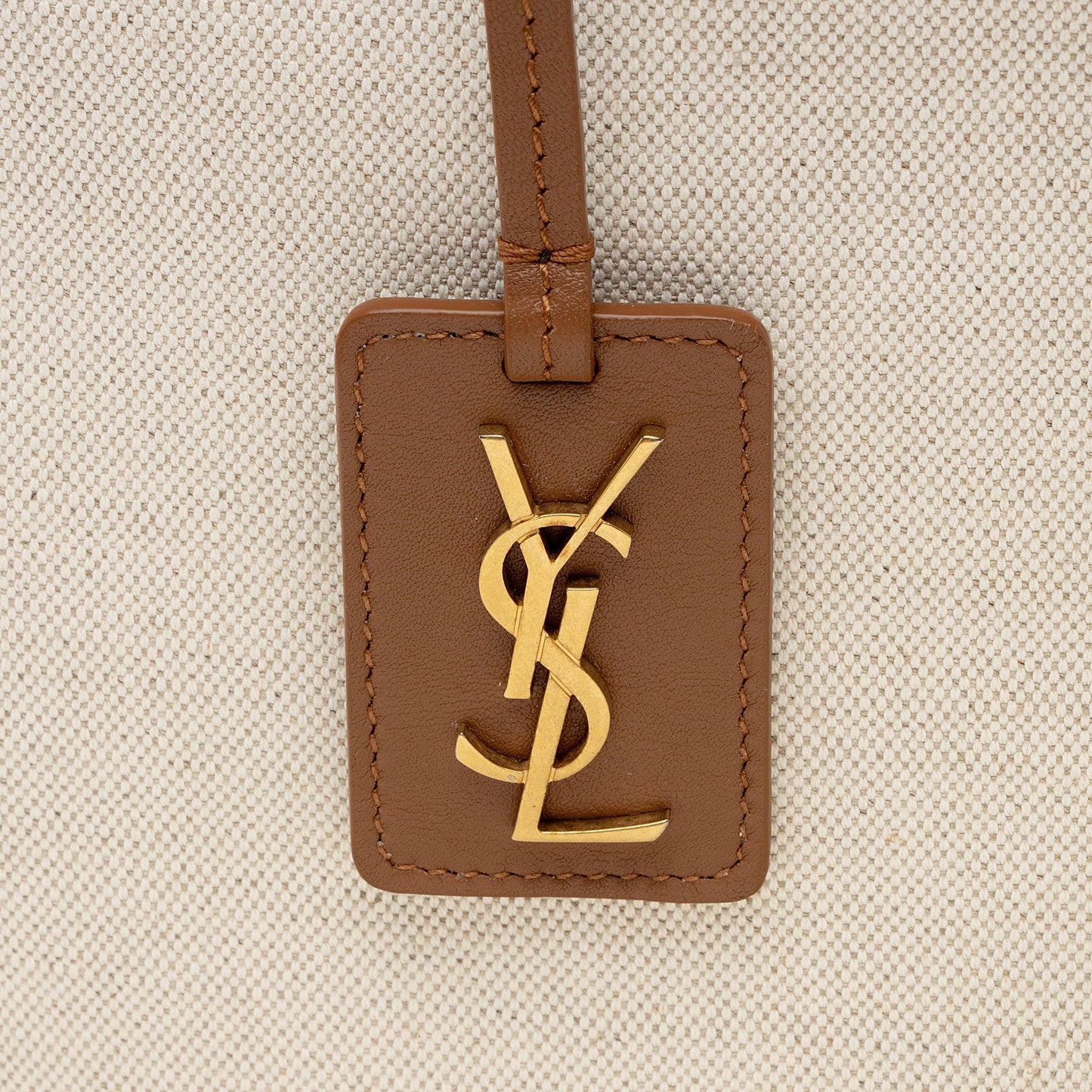 Saint Laurent Linen Calfskin Cabas Tote hnokNy