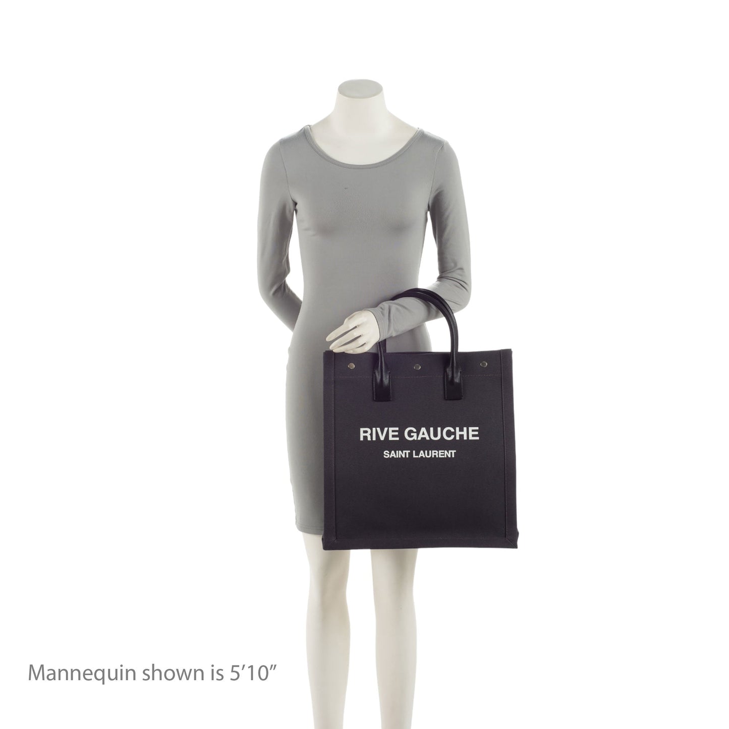 Saint Laurent Linen Calfskin Rive Gauche N/S Tote s008io