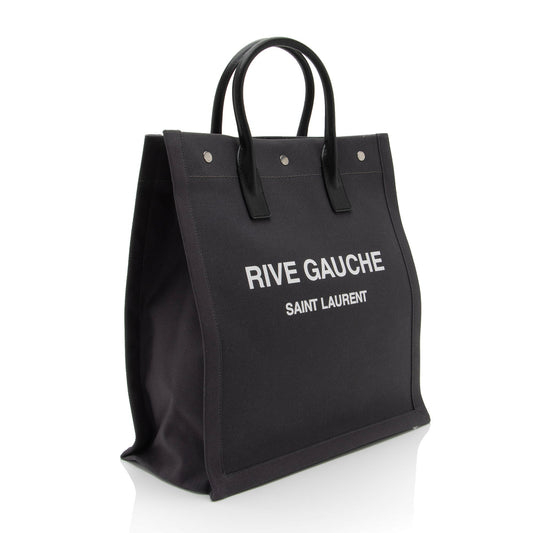 Saint Laurent Linen Calfskin Rive Gauche N/S Tote s008io