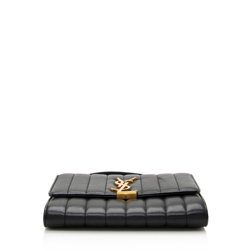 Saint Laurent Matalasse Calfskin Vicky Chain Wallet 21988