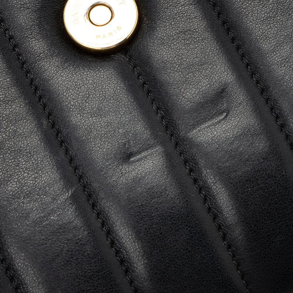 Saint Laurent Matalasse Calfskin Vicky Chain Wallet 21988